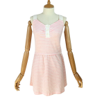 Vintage Wide Strap Striped Dress - S