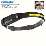 1PC 2PCS Multifunctional Cob Headlight USB Charging Strong Light Headlight Suitable For Outdoor Night Running Fishing