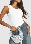 Metallic Knot Woven Grab Bag - Silver