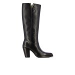 Block Heel Knee High Boot -black