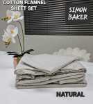 Simon Baker - Cotton Flannel Sheet Set - Natural - Queen XL Bed