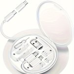 Orstaimer 5-IN-1 Silicone USB Type-c Charger Cable Kit With Data Transfer & Card Storage - Mfi Certified Lightning-fast Charging
