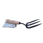 Goodroots Three Pronged Hand Fork Wooden Handle Black
