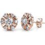 DESTINY Sun Petal Earrings With Crystals From Swarovski - Rose Gold