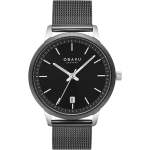 Salvie - Charcoal Gents Black Dial Mesh Strap V270GDABMB