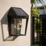 Avony Solar Lantern Wall Light With Pir Sensor Matt Black