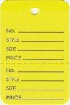 Teppis One Large Yellow 2 Part Perforated Price Coupon Tags 1000
