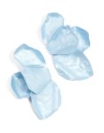 Blue Coated Metal Petal Drop Earrings