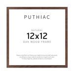 Puthiac 12X12 Solid Oak Wood Picture Frame Fits 8X8 With Mat Or 12X12 Without Mat Wall Display Only Plexi Front 1 Pack Walnut