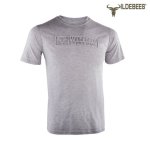 Mens Casual T-Shirt Badge Emboss - Grey - 5XL
