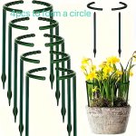 4 8PCS Durable Plastic Plant Support Stakes - Semi-circular Climbing Frame For Indoor Flowers & Vines