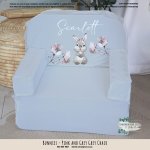 A Kids Sofa Foam Chair Bunnies Pink And Grey Grey Chair
