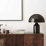 Shroom Table Lamp Black White - White