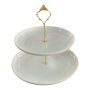 Cake Stand 2TIER Porcelain Round White