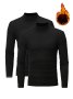 2 Pcs Men's Stylish Solid High Neck Warm Top All-match Basic Long Sleeve Top Casual Thermal Underwear
