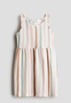 Patterned Cotton Dress - Pink Striped