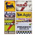 1PC Agip Bp Koni Oil Racing Fuel Tin Sign Vintage Metal Sign Garage Signs Art Decor Yard Decoration Yard Supplies Holiday Suppli