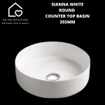 Sianna White Round Counter Top Basin 355MM