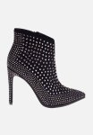 Sissy Boy Embellished Truth Heel Ankle Boot - Black