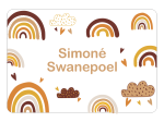 Ice Cream Tub School Label : Rainbow Doodle Boho Theme