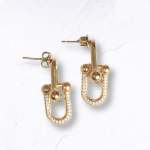Diamante Link Earrings - Gold Free