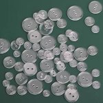 10PCS In 4 Sizes: Transparent Small Sewing Buttons With Two Holes Suitable For Clothing And Diy Crafts - Resin Material Clear Co
