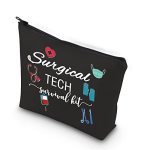 Wcgxko Surgical Tech Gift Surgical Tech Survival Kit Travel Accessories Toiletry Bag Makeup Bag Surgical Tech Black