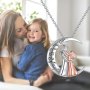 Chic Mother & Daughter Moon Pendant Necklace - Perfect For Birthdays Festivals & Christmas Gifts Fashionable Acrylic & Alloy With White Golden Plating Ages 15+
