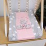 Changing Mat Cover Pink Tatty Teddy Grey Polkadot