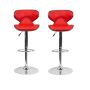 Set Of 2 - Red Modern Sports Barstools With Gear Lift And Swivel Function