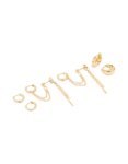 Goldair Gold Plated Huggie & Chain Earrings 3-PACK