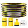 5M Garden Hose Pipe Set 1/2 Inch Heavy Duty Yellow Black Fittings Kit