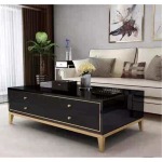 Four Drawer Coffee Table - Stylish Storage Solution - Black