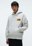Oversized Fit Printed Hoodie - Grey