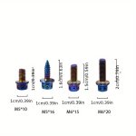 2 4PCS M6 Burnt Titanium Bolts 304 Stainless Steel External Hexagonal Screws Self-tapping Screws Electric Vehicles And Motorcycl