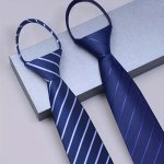 Men's Polyester Zipper Necktie For Business Formal Dress Party Wedding Ideal Choice For Gifts