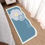 1PC Imitation Cashmere 1100G Flower Pattern Creamy Style Bedroom Bedside Rug Room Rug Home Decor