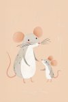 Mouse And Baby Canvas Print - 600MM X 600MM