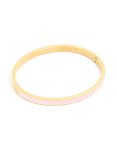 Waterproof Gold Plated Stainless Steel Pink Enamel Thick Hinged Bangle