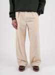 Pleated Cream Vintage Pants - W38 L32 White
