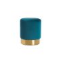 Neptune Velvet Ottoman - Teal