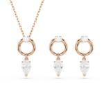 SWAROVSKI Mesmera Set Pear Cut Round Cut White Rose Gold-tone Plated