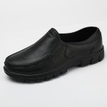 Plus Size Men's Solid Color Slip On Waterproof & Oil Proof Chef Shoes Comfy Non Slip Durable Anti Odor Eva Kitchen Shoes Men's F