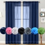 Contemporary Semi-sheer Polyester Curtains - 1 Pack Rod Pocket Window Panels - Machine Washable Cordless Trilon Fabric Curtain F