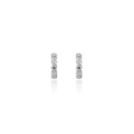 Georgini Sweetheart Sparkly Heart Hoops - Silver