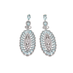 Leilani Crystal Cubic Zirconia Earrings - Pale Blue Silver