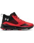 Grade School Ua Lockdown 5 Basketball Shoes - Versa Red Black White 3