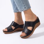 Ladies Comfort Sandal - Black - 9