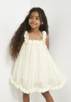 PoP Candy Floral D Cor Mesh Dress - Ecru