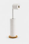 Freestanding Toilet Paper Holder With 3-ROLL Storage And Bamboo Base